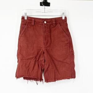 TNA Artizia High Rise Raw Hem Carpenter Cargo Shorts
